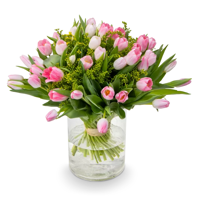 Bouquet of pink tulips